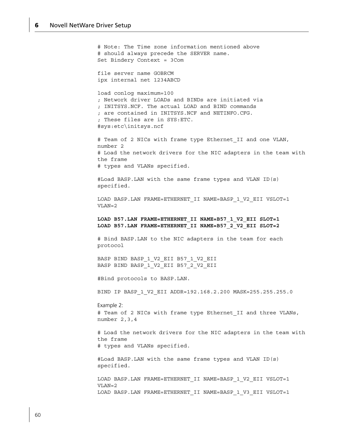 3Com 3C996B-T manual Novell NetWare Driver Setup 