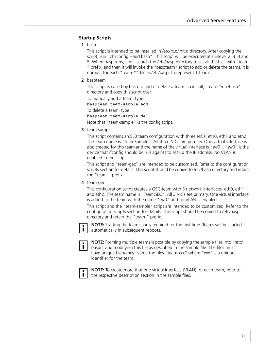 3Com 3C996B-T manual Startup Scripts 