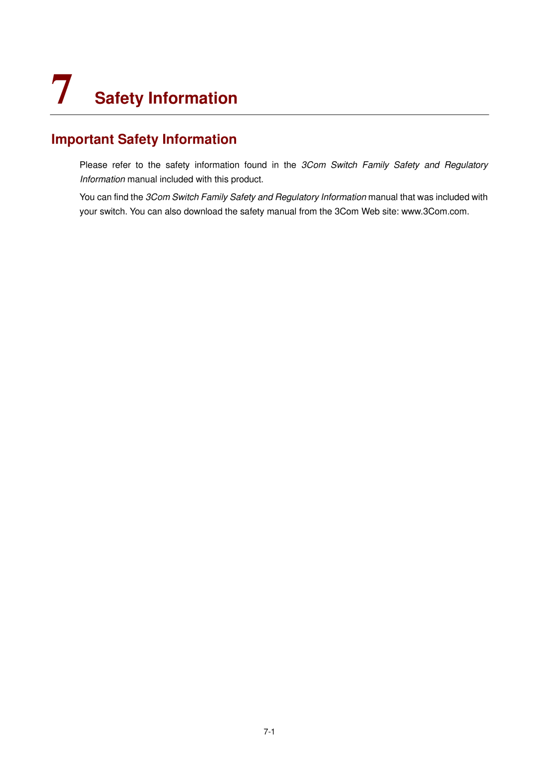 3Com 3CBLSF26H manual Important Safety Information 