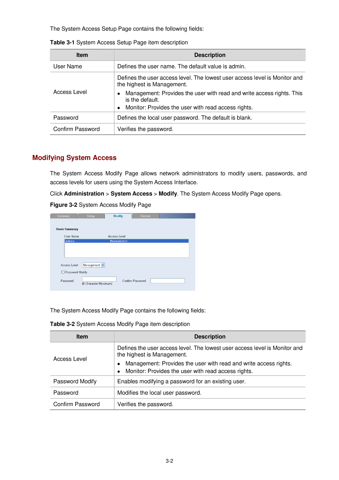 3Com 3CBLSF26H manual Modifying System Access 