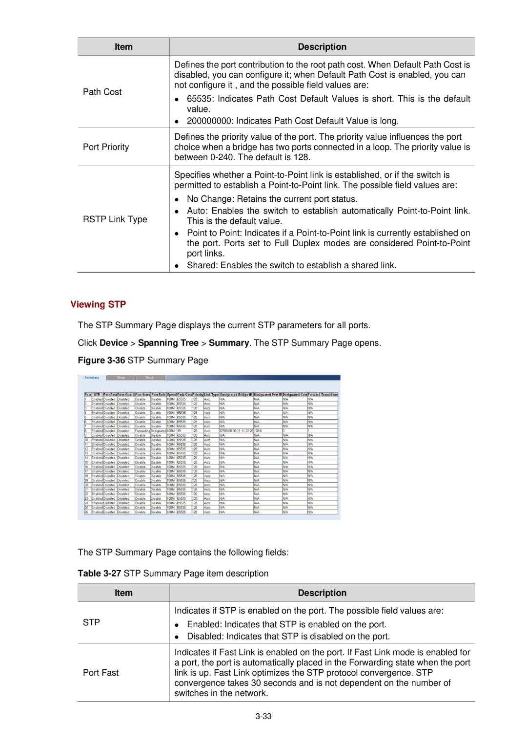 3Com 3CBLSF26H manual Viewing STP 