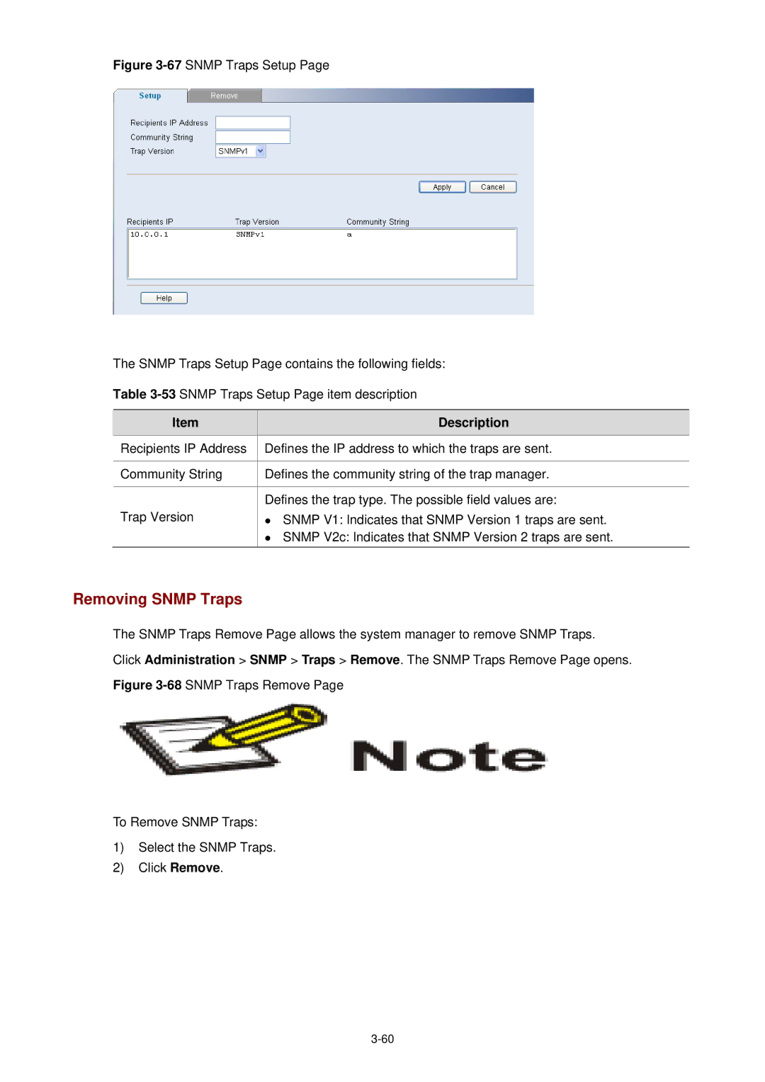 3Com 3CBLSF26H manual Removing Snmp Traps 