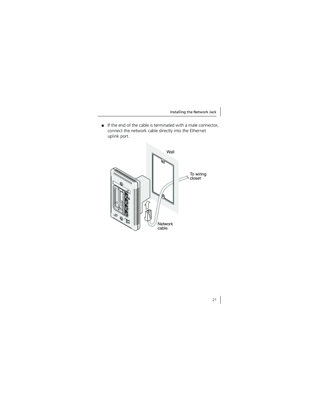 3Com 3CNJ100 manual Installing the Network Jack 