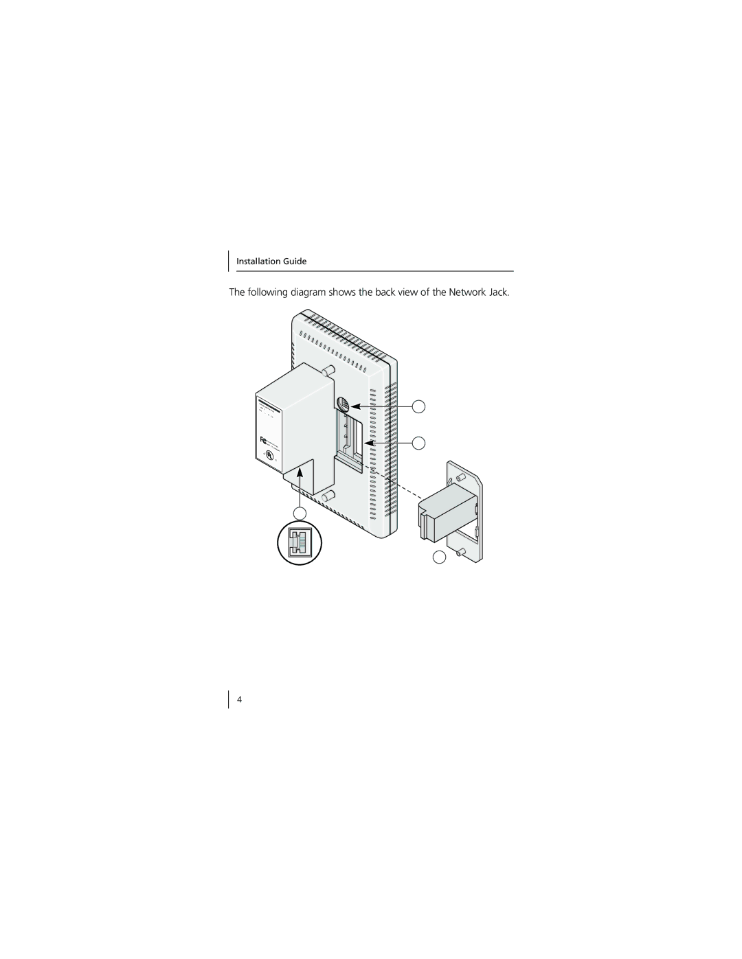 3Com 3CNJ100 manual Following diagram shows the back view of the Network Jack 