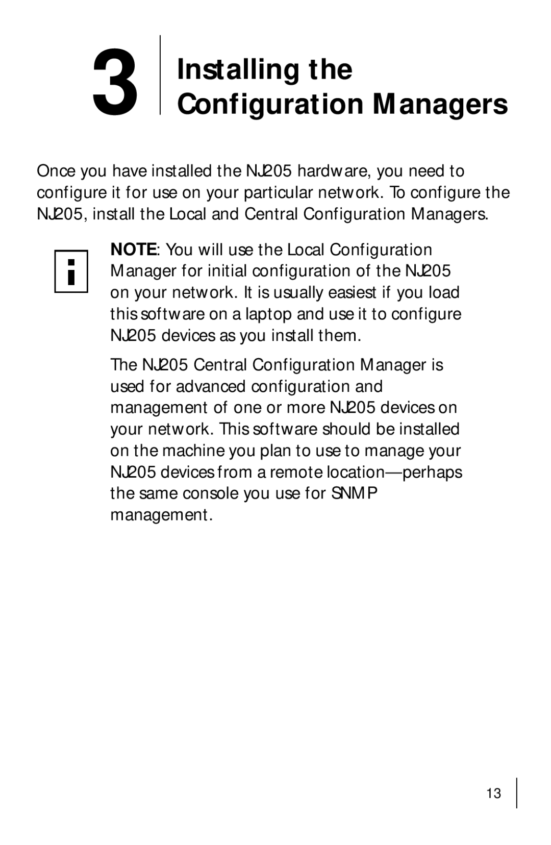 3Com 3CNJ205 manual Installing the Configuration Managers 