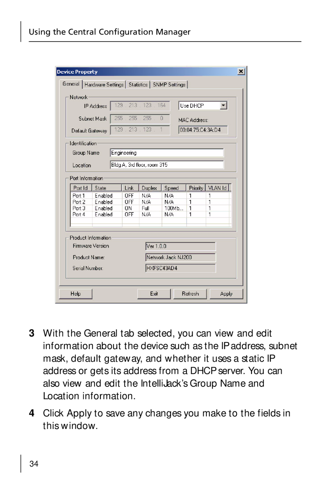 3Com 3CNJ205 manual Using the Central Configuration Manager 