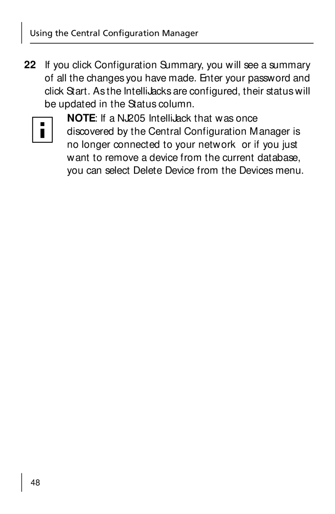 3Com 3CNJ205 manual Using the Central Configuration Manager 