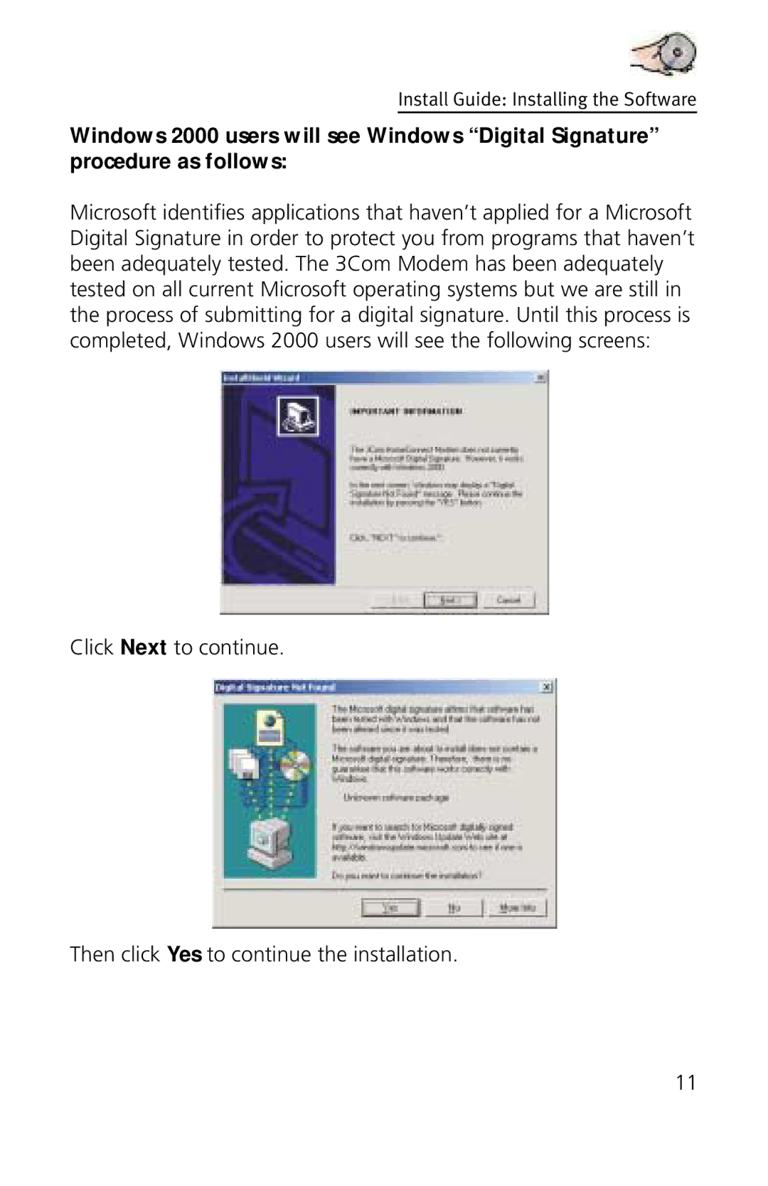 3Com 3CP3617B quick start Install Guide Installing the Software 