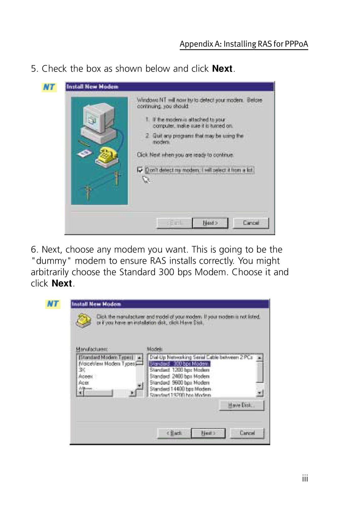 3Com 3CP3617B quick start Appendix a Installing RAS for PPPoA 