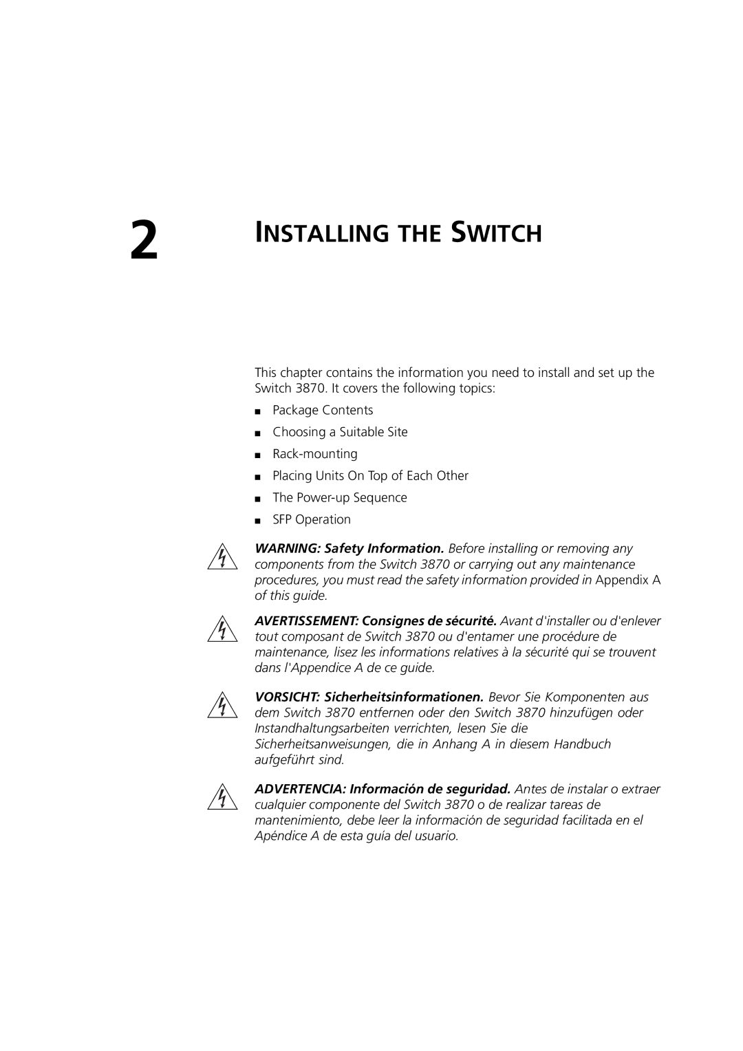 3Com 3CR17451-91, 3CR17450-91 manual Installing the Switch 