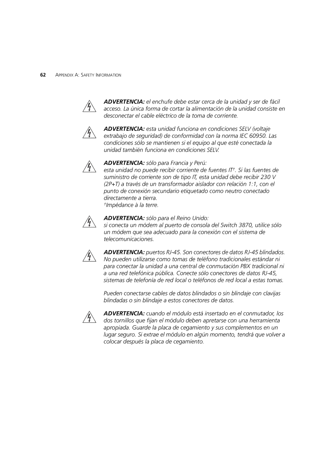 3Com 3CR17450-91, 3CR17451-91 manual Appendix a Safety Information 