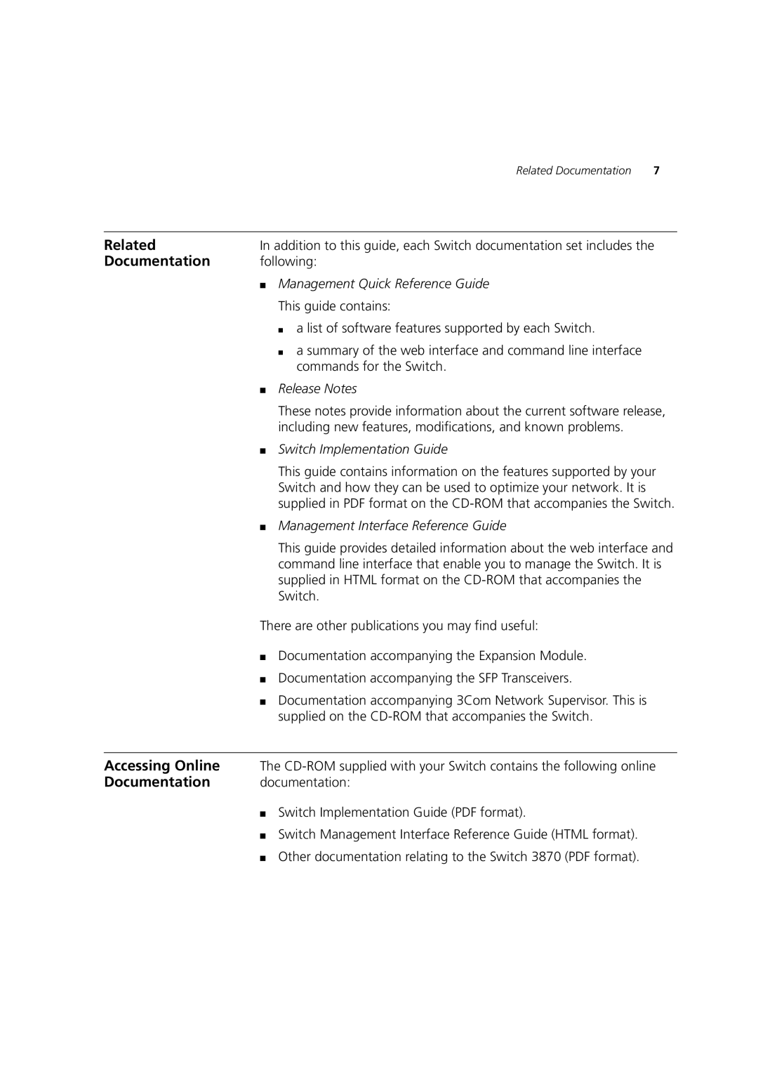 3Com 3CR17451-91, 3CR17450-91 manual Related, Documentation documentation 