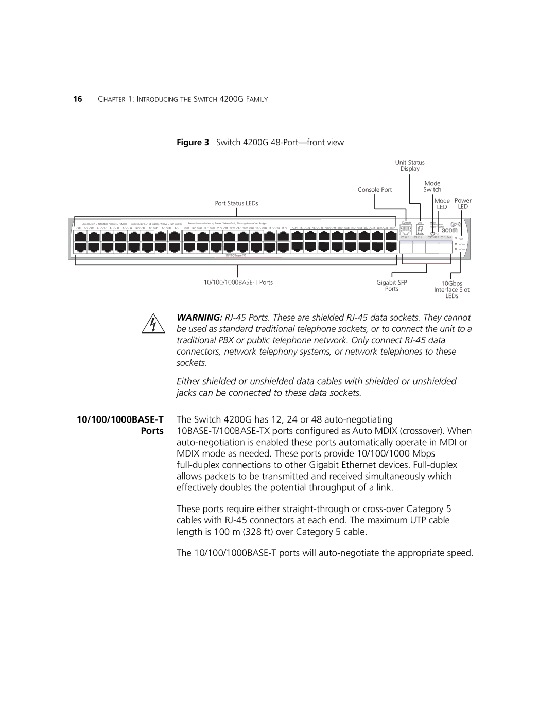 3Com 3CR17661-91, 3CR17662-91, 3CR17660-91 manual Switch 4200G 48-Port-front view 