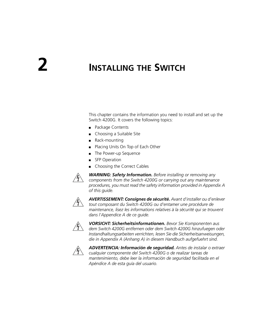 3Com 3CR17662-91, 3CR17661-91, 3CR17660-91 manual Installing the Switch 