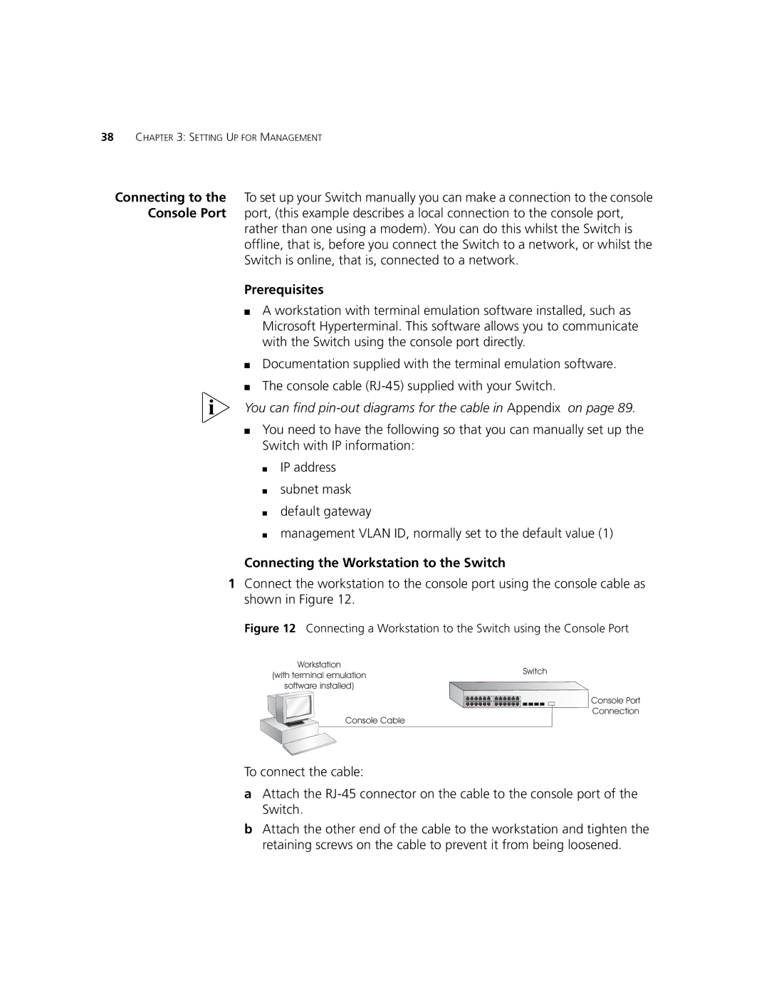 3Com 3CR17660-91, 3CR17662-91, 3CR17661-91 manual Prerequisites, Connecting the Workstation to the Switch 