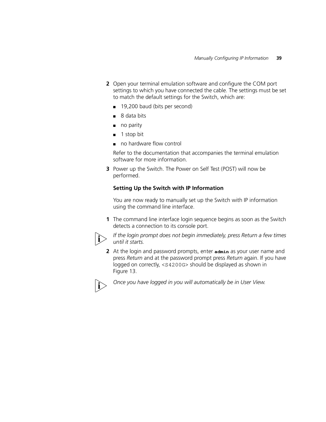 3Com 3CR17662-91, 3CR17661-91, 3CR17660-91 manual Setting Up the Switch with IP Information 