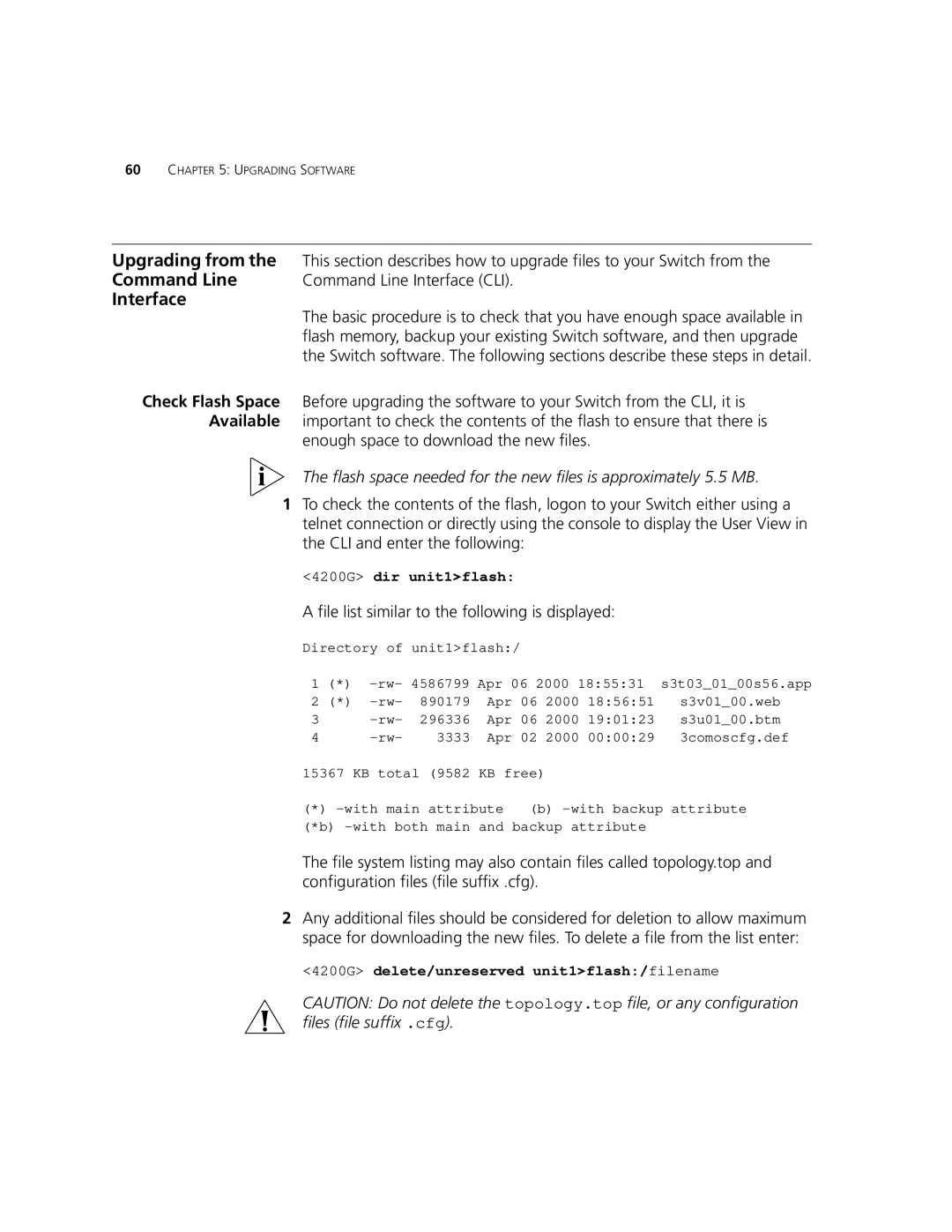 3Com 3CR17662-91, 3CR17661-91, 3CR17660-91 manual Interface, File list similar to the following is displayed 