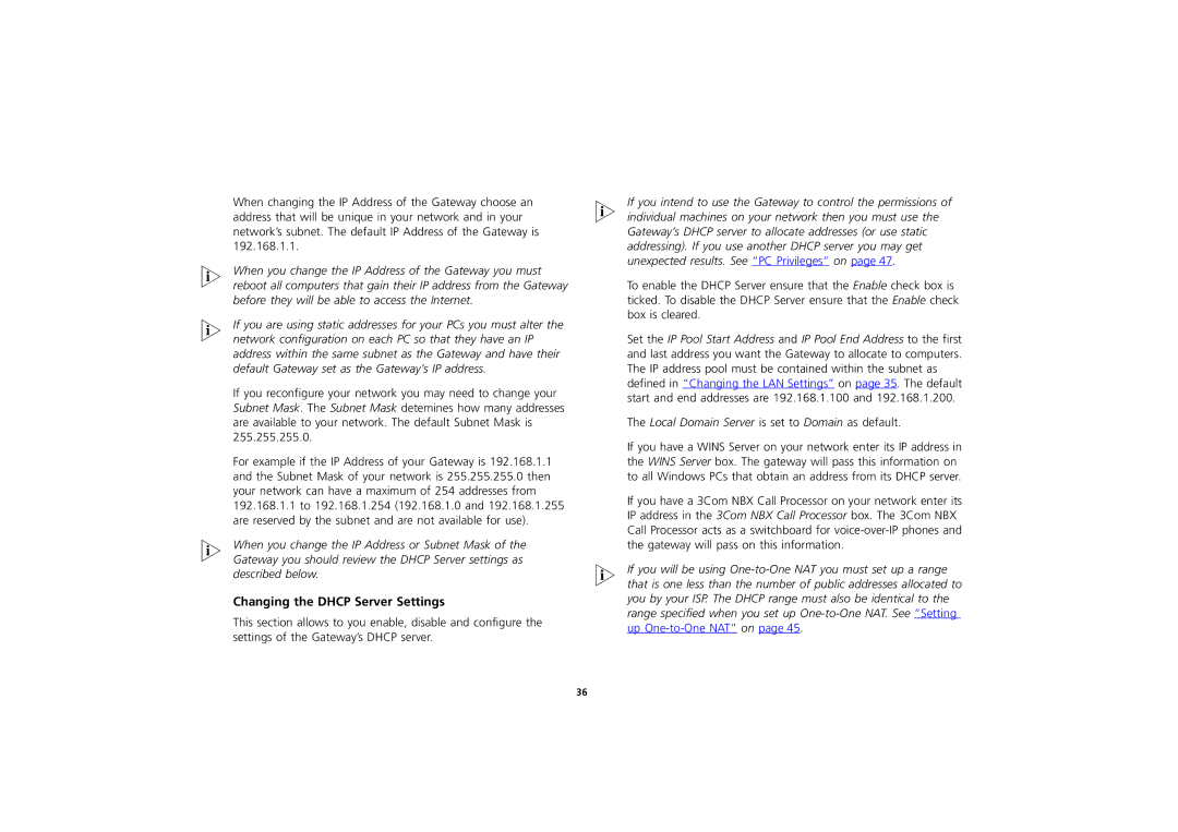 3Com 3CR856-95 manual Changing the Dhcp Server Settings 