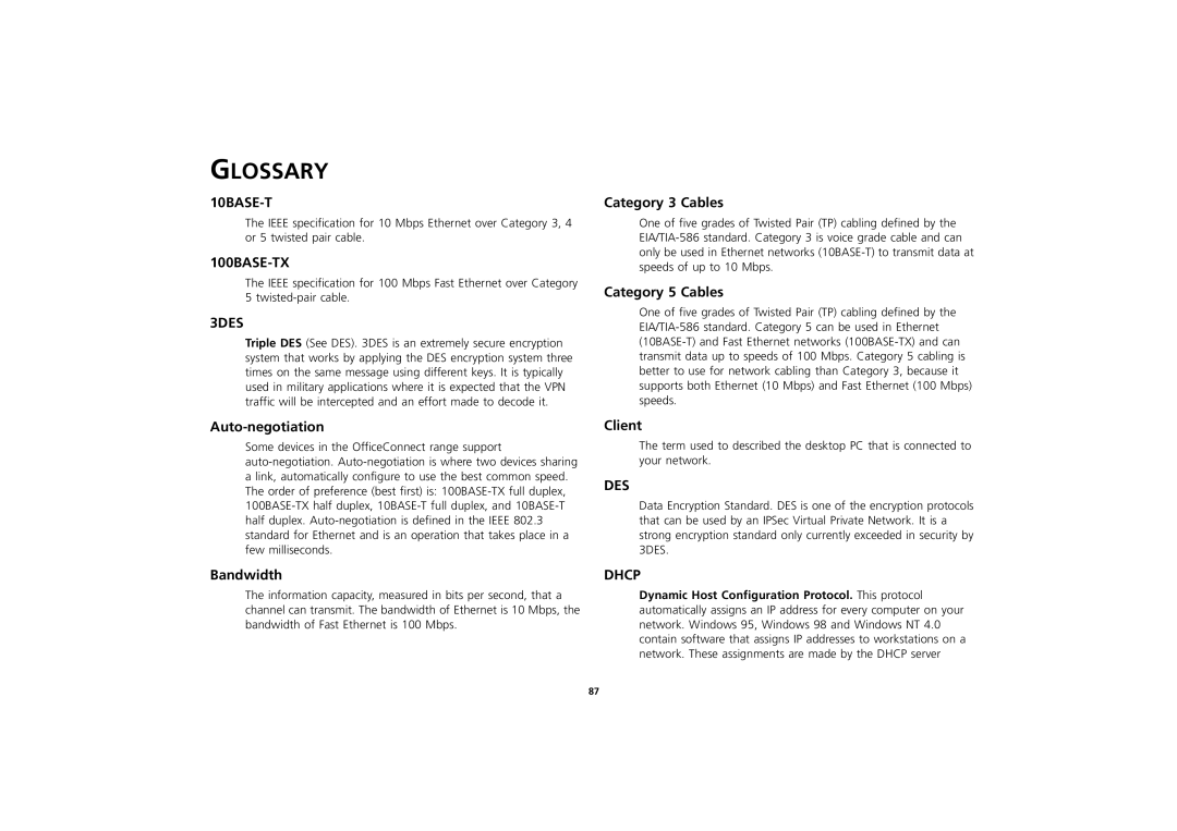 3Com 3CR856-95 manual Glossary 