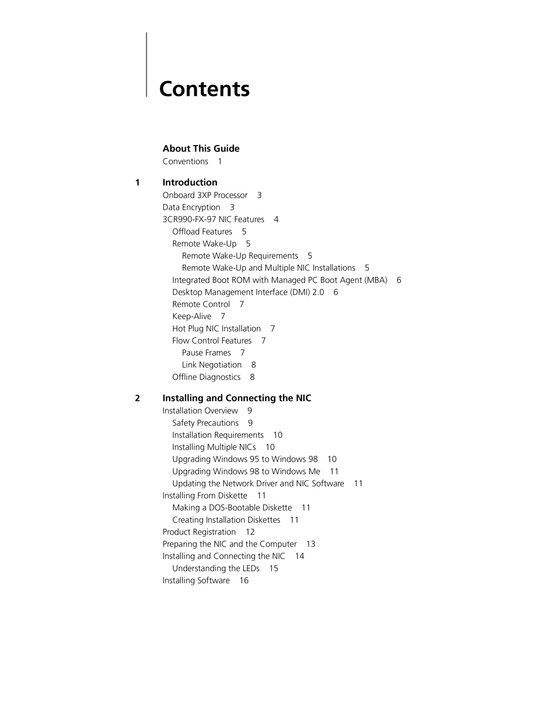 3Com 3CR990-FX-97 manual Contents 