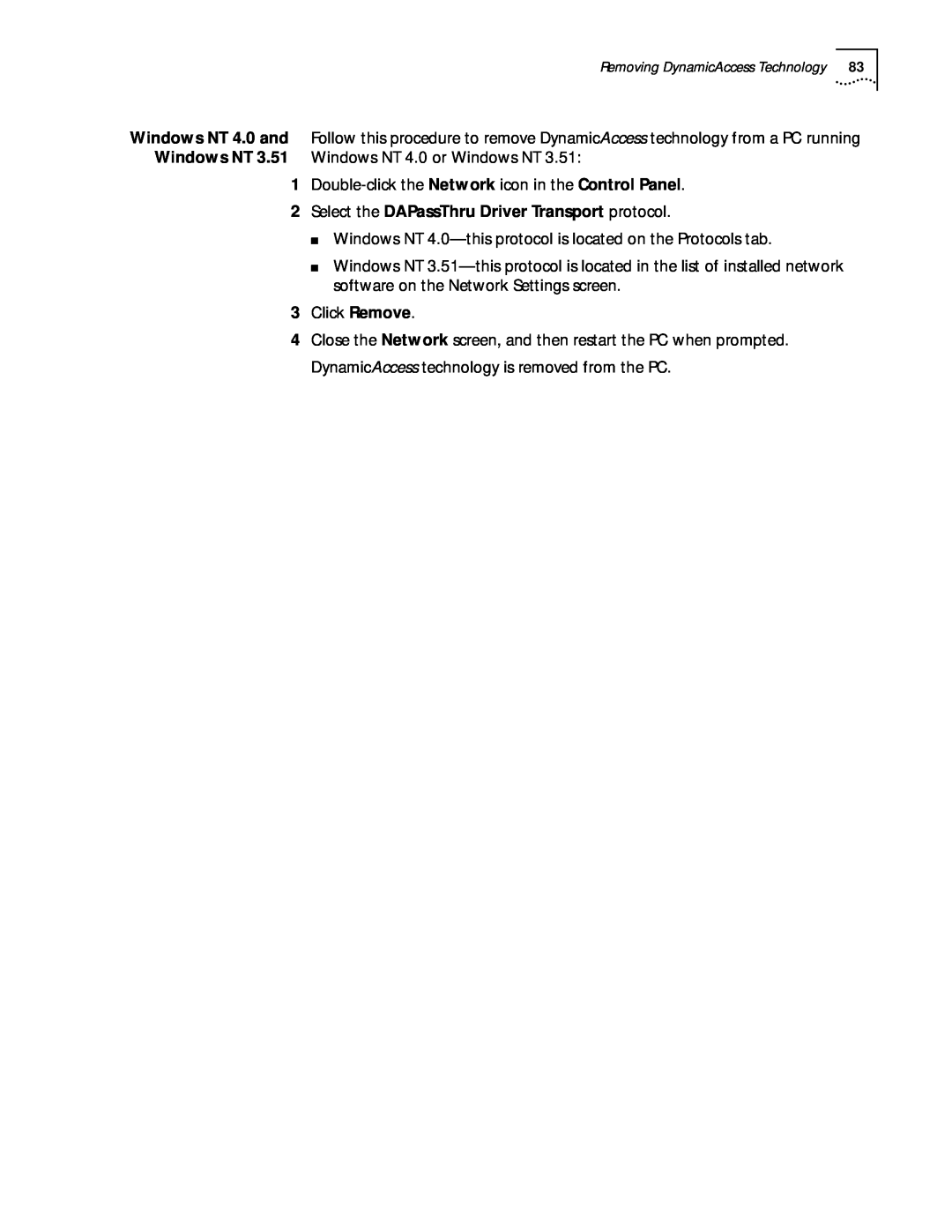 3Com 3CR990 manual Select the DAPassThru Driver Transport protocol 