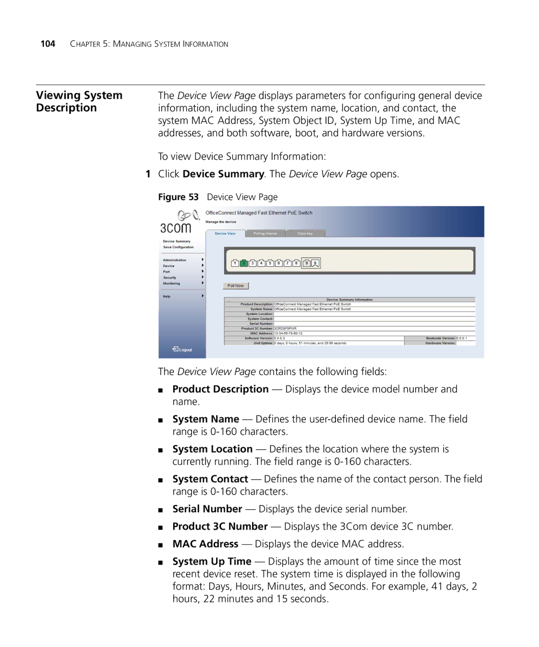 3Com 3CRDSF9PWR manual Device View 