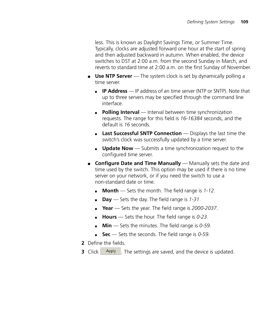 3Com 3CRDSF9PWR manual Defining System Settings 