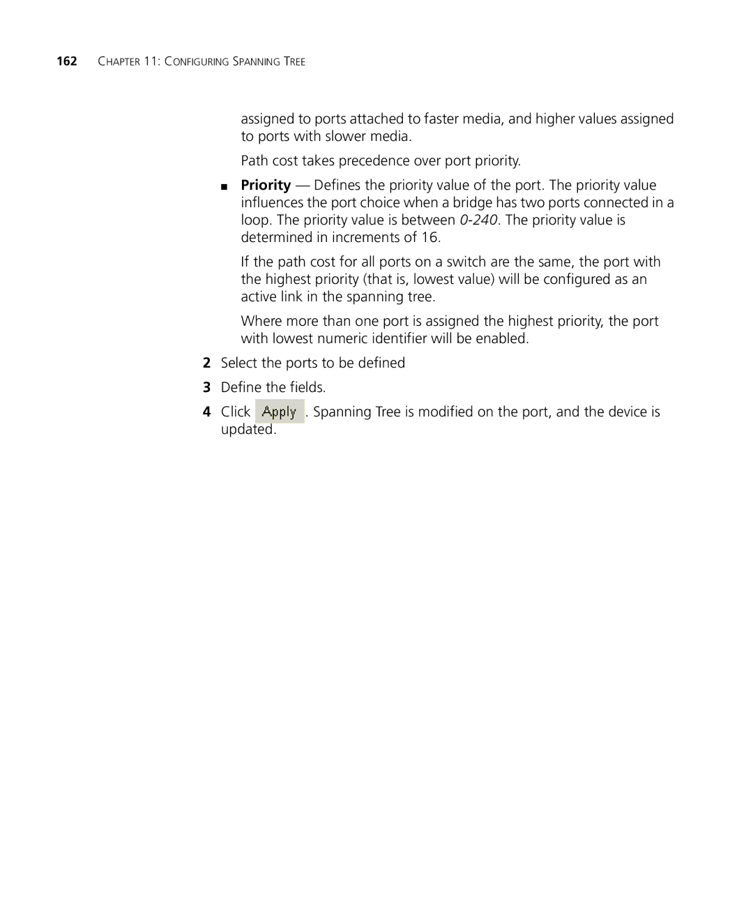 3Com 3CRDSF9PWR manual Configuring Spanning Tree 