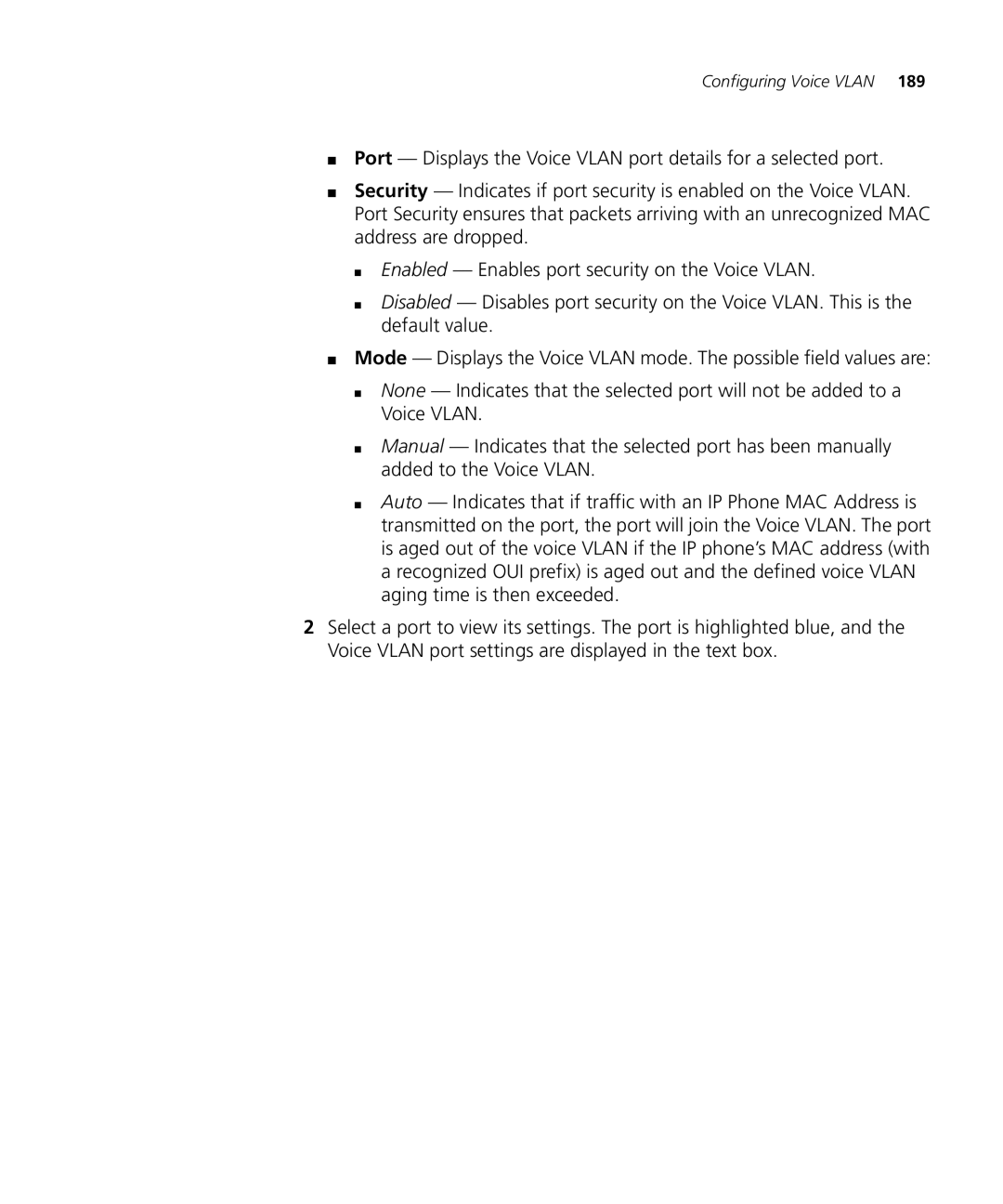 3Com 3CRDSF9PWR manual Configuring Voice Vlan 