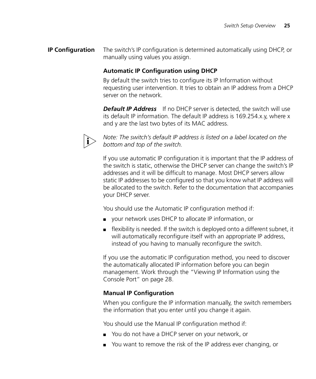 3Com 3CRDSF9PWR manual Automatic IP Configuration using Dhcp, Manual IP Configuration 