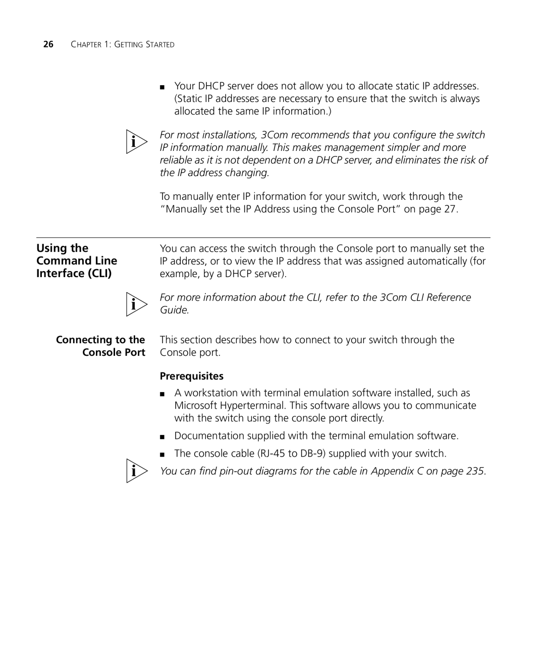 3Com 3CRDSF9PWR manual Interface CLI, Prerequisites 