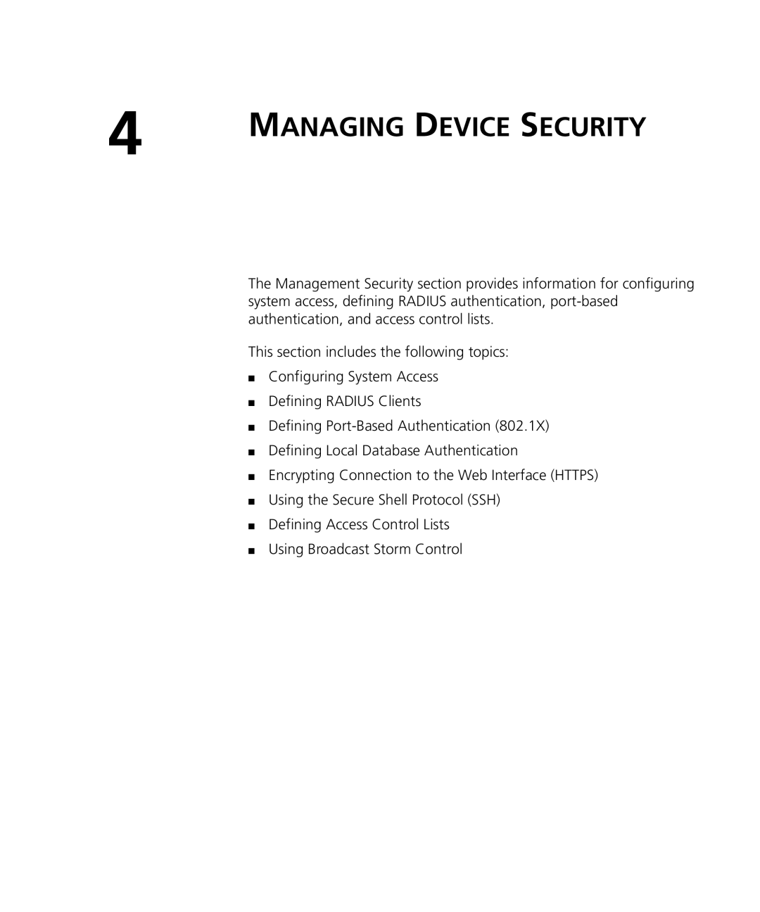 3Com 3CRDSF9PWR manual Managing Device Security 