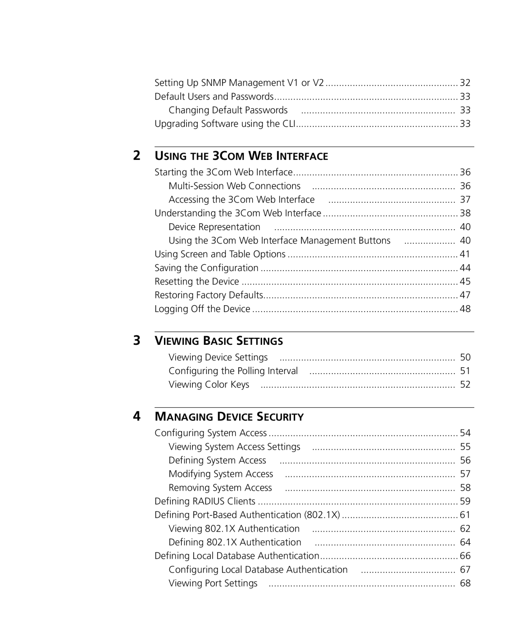 3Com 3CRDSF9PWR manual Viewing Basic Settings 