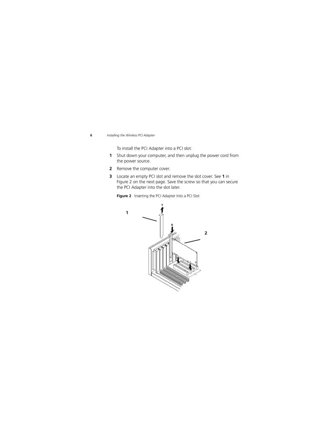 3Com 3CRPCIG75-LAT manual Inserting the PCI Adapter Into a PCI Slot 