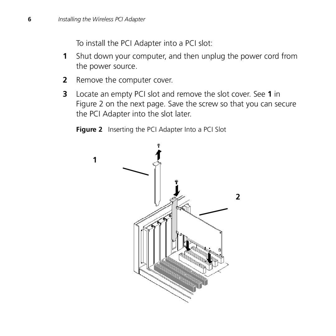 3Com 3CRPCIG75-LAT manual Inserting the PCI Adapter Into a PCI Slot 