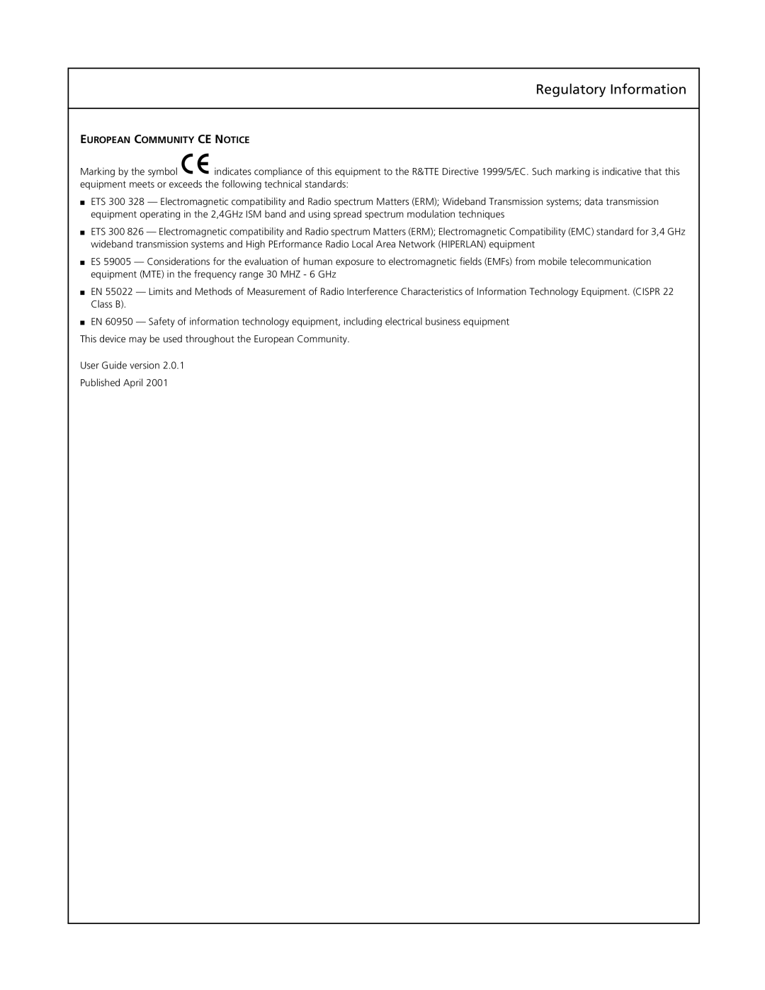 3Com 3CRWB6096 manual European Community CE Notice 