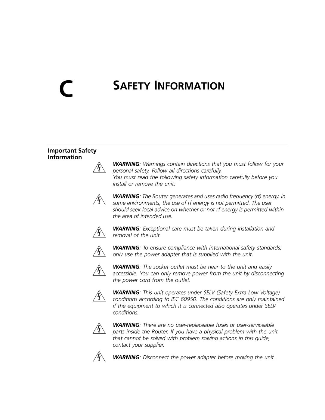 3Com 3CRWDR101A-75, 3CRWDR101B-75 manual Important Safety Information 