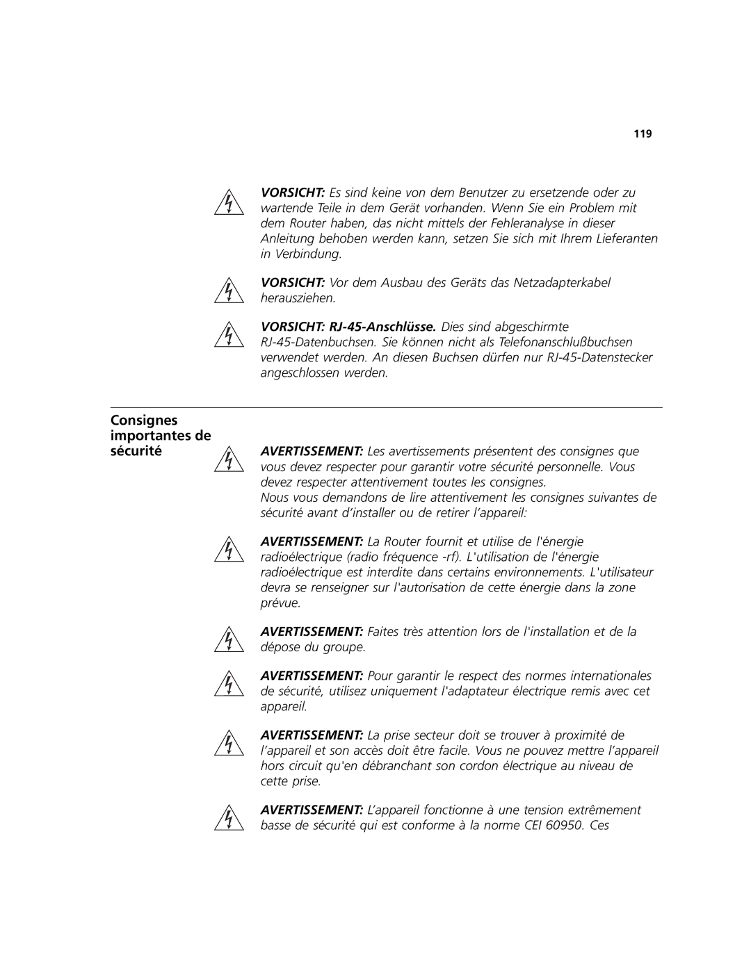 3Com 3CRWDR101A-75, 3CRWDR101B-75 manual Consignes importantes de 