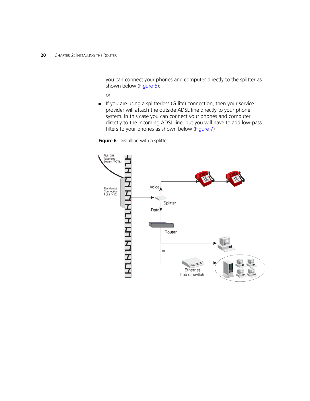 3Com 3CRWDR101B-75, 3CRWDR101A-75 manual Installing with a splitter 