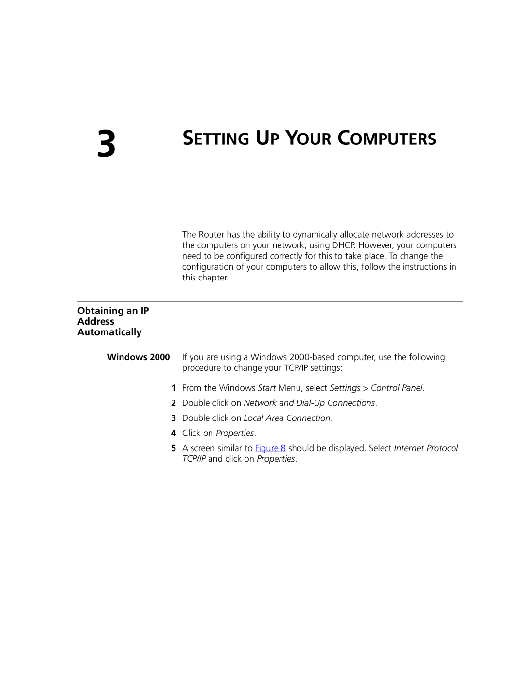 3Com 3CRWDR101A-75, 3CRWDR101B-75 manual Setting UP Your Computers, Obtaining an IP Address Automatically 