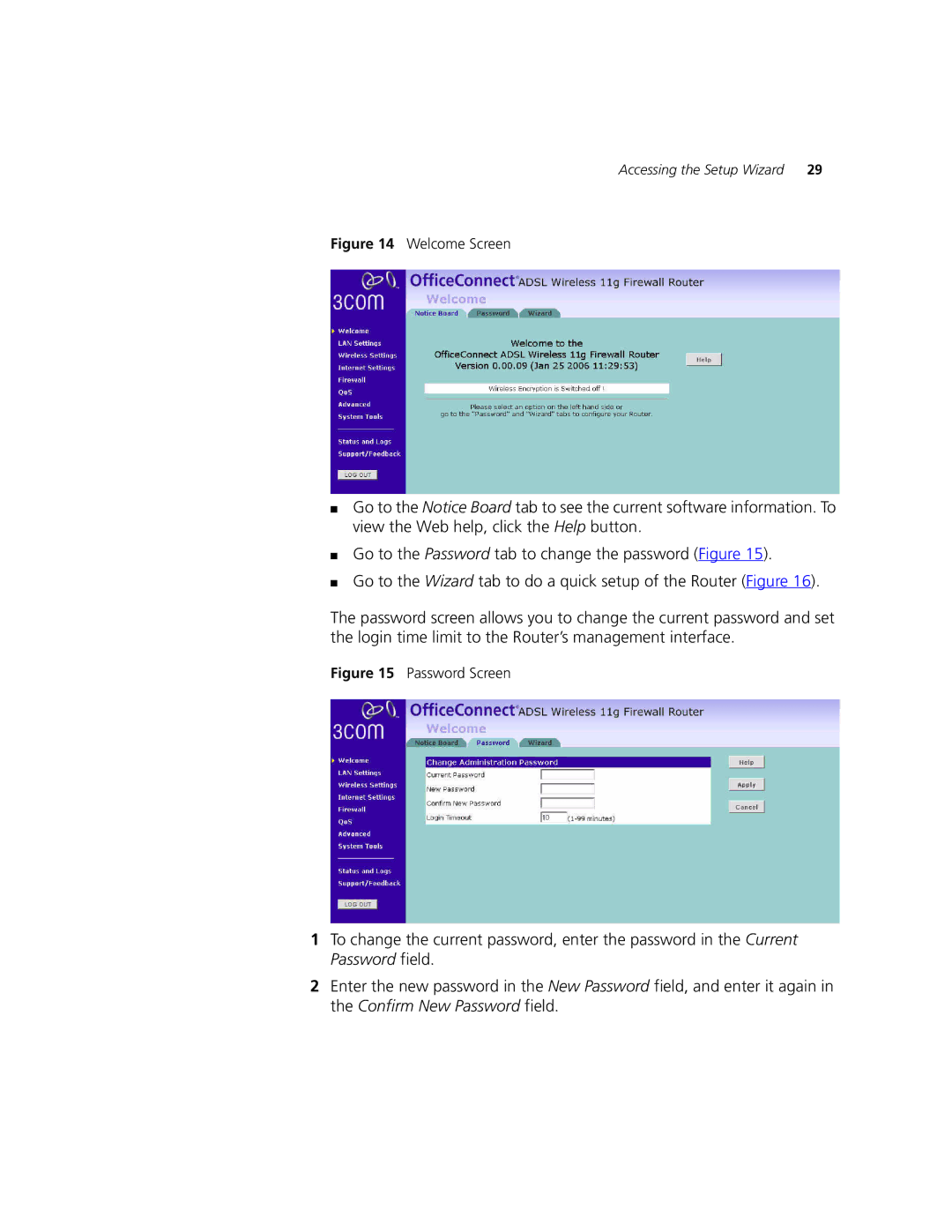 3Com 3CRWDR101A-75, 3CRWDR101B-75 manual Password Screen 