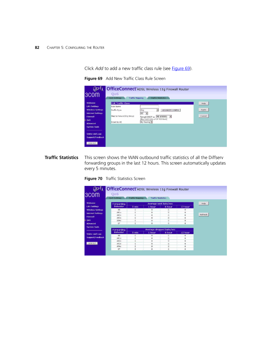 3Com 3CRWDR101B-75, 3CRWDR101A-75 manual Click Add to add a new traffic class rule see Figure 