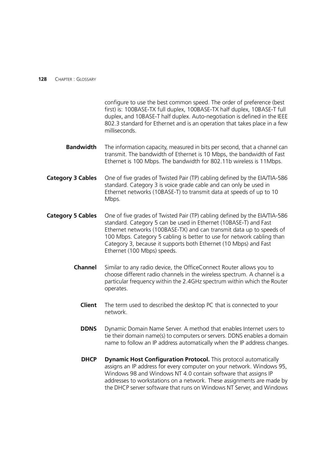 3Com WL-553, 3CRWDR200A-75, 3CRWDR200B-75 manual Chapter Glossary 