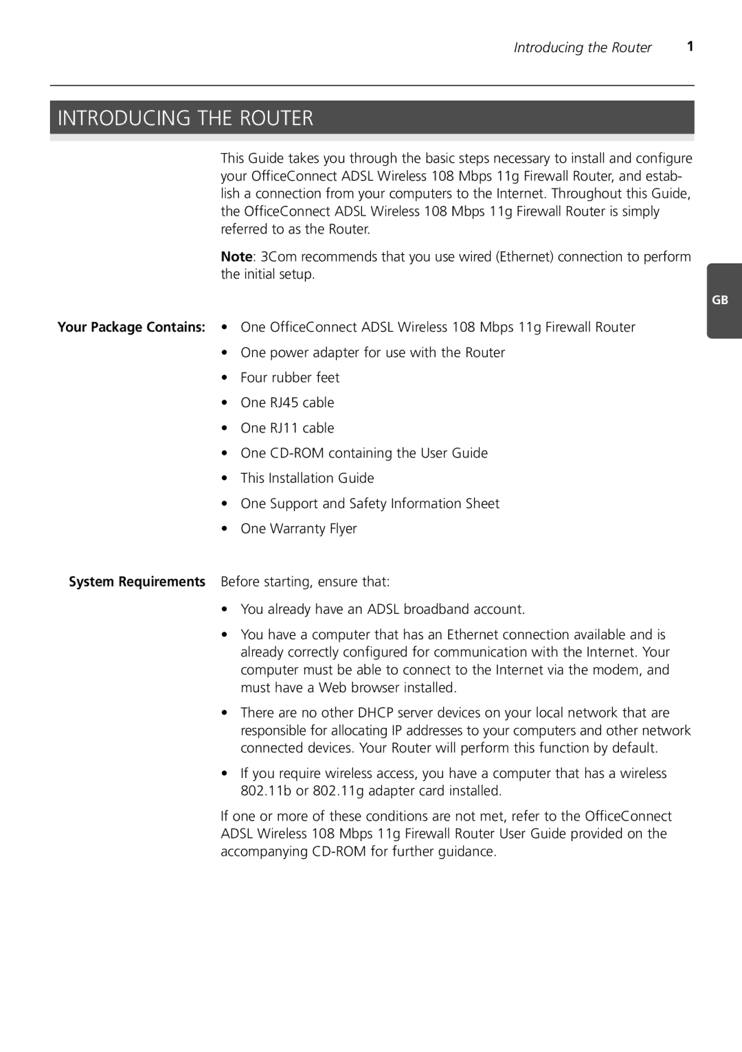 3Com 3CRWDR200A-75 installation manual Introducing the Router 