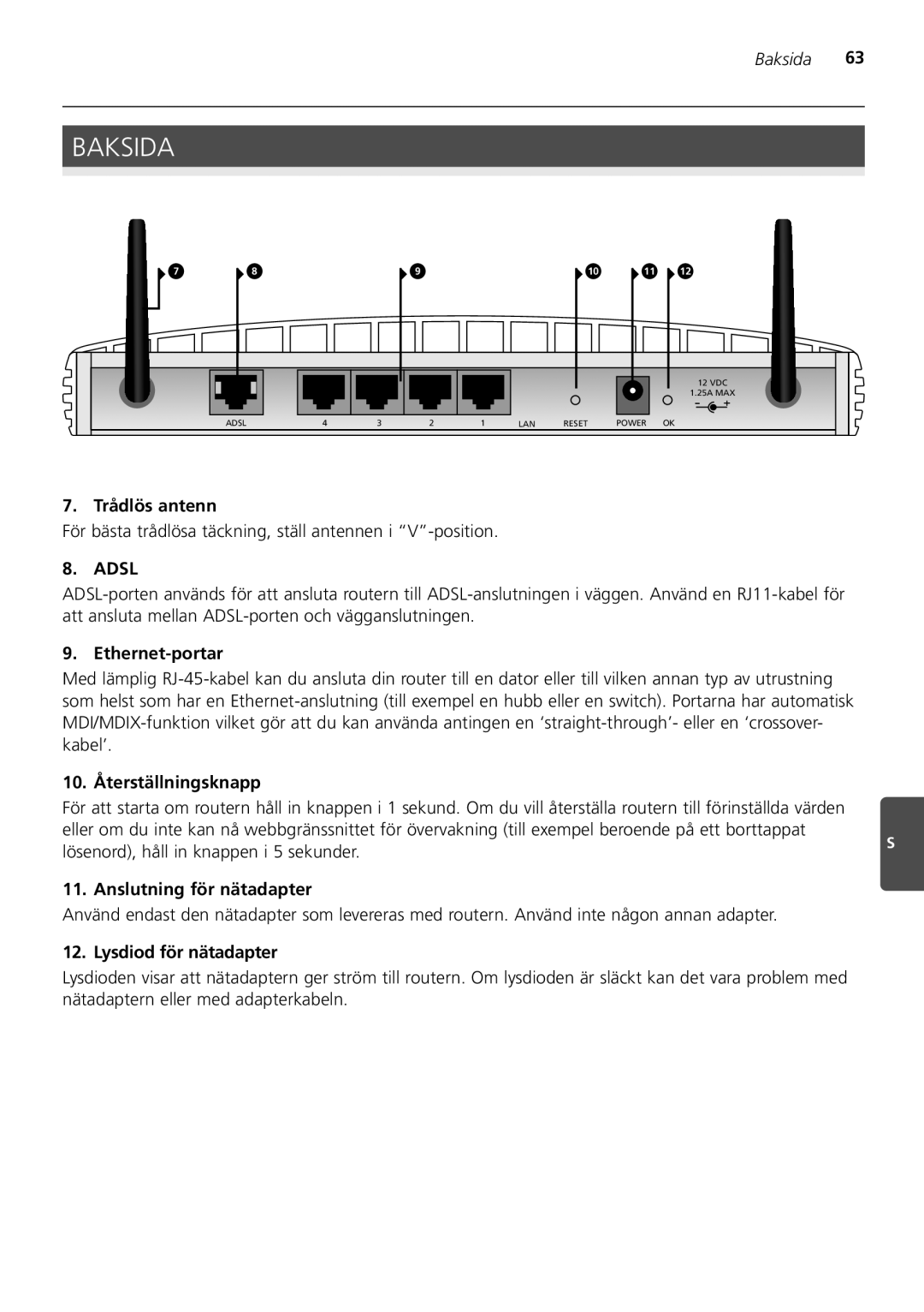 3Com 3CRWDR200A-75 installation manual Baksida 