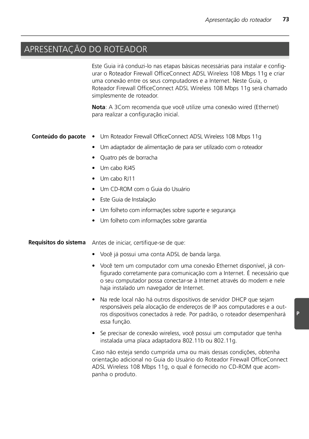 3Com 3CRWDR200A-75 installation manual Apresentação do Roteador 