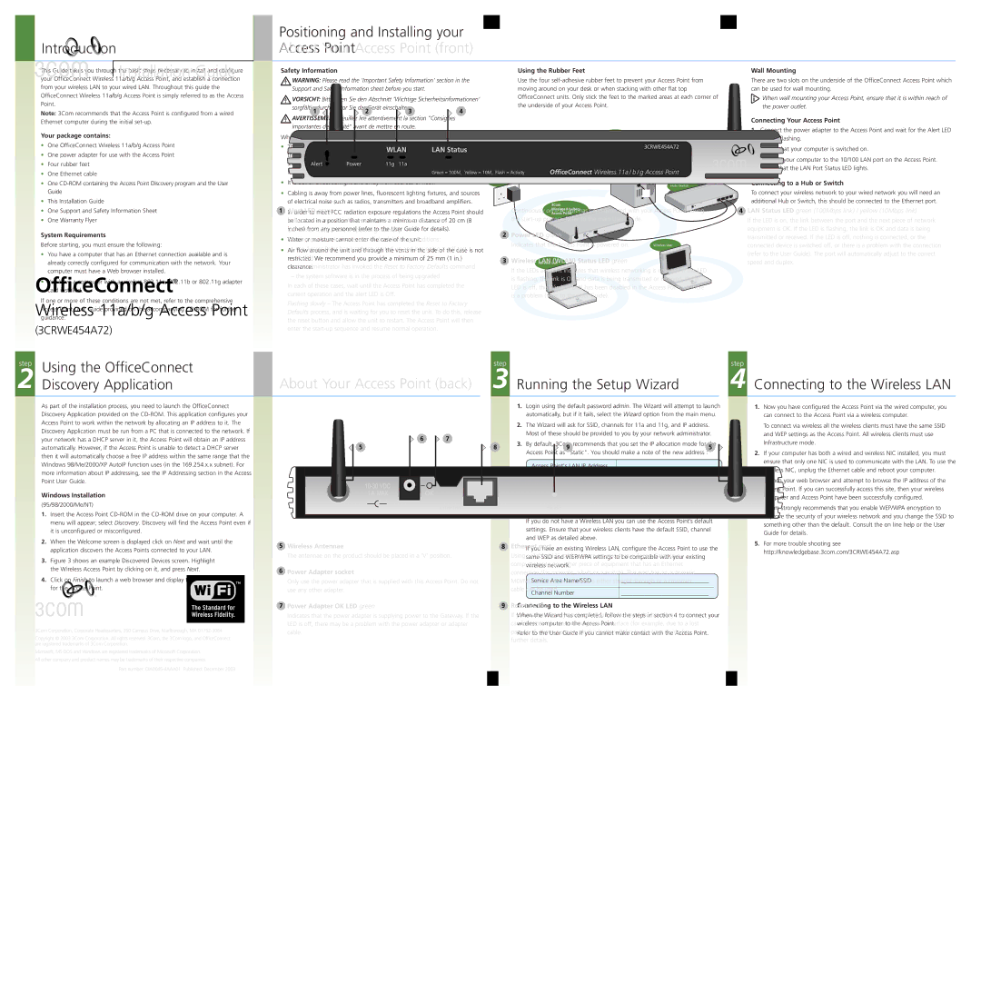 3Com 3CRWE454A72 manual Introduction Access Point, Using the OfficeConnect Discovery Application, Running the Setup Wizard 