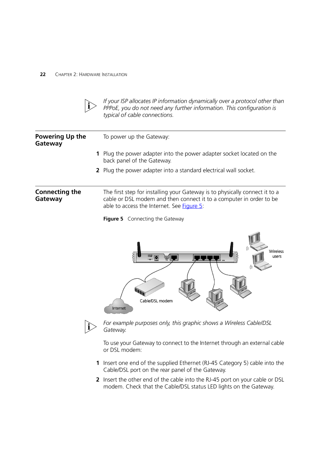 3Com 3CRWE52196 manual Powering Up 