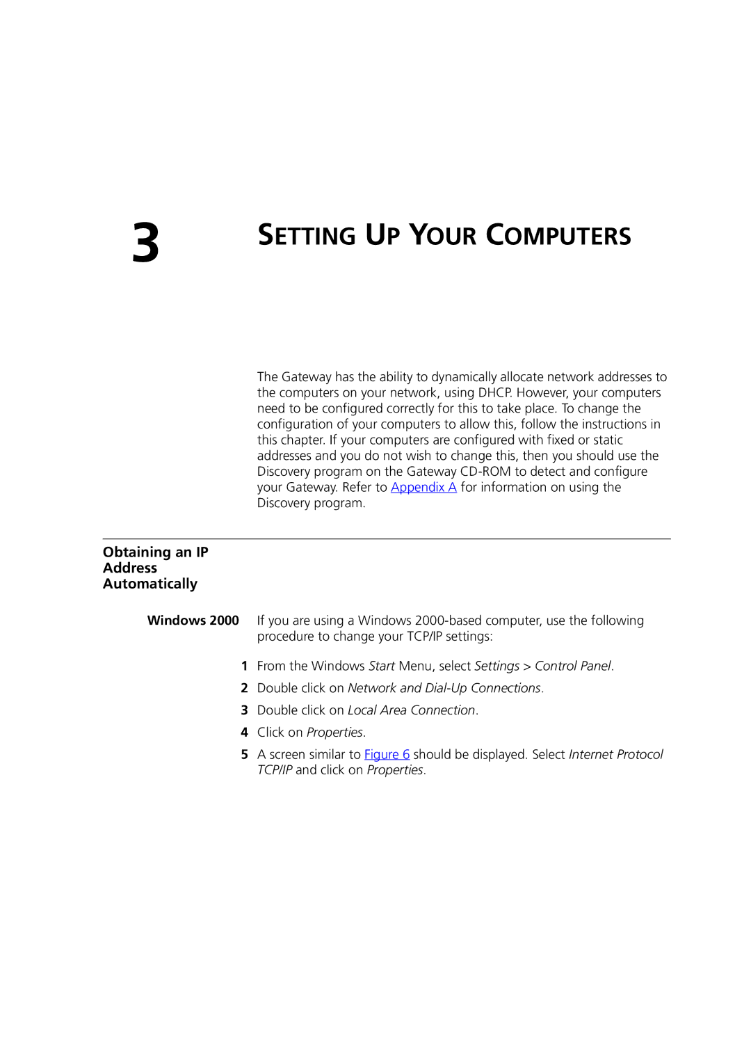 3Com 3CRWE52196 manual Setting UP Your Computers, Obtaining an IP Address Automatically 