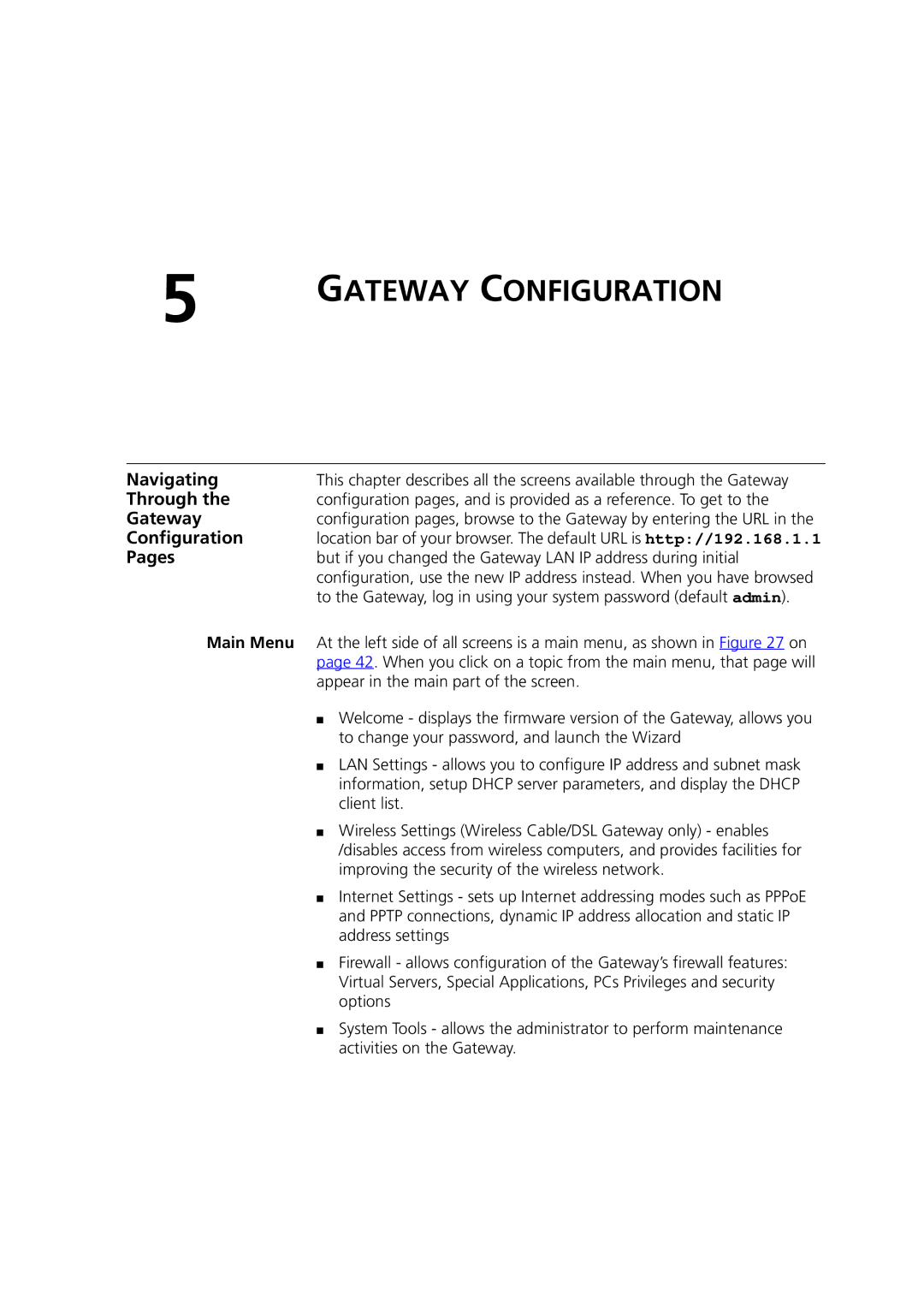 3Com 3CRWE52196 manual Navigating, Through, Gateway, Configuration, Pages 